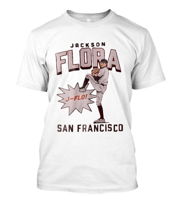 Jackson Flora J Flo Baseball Pitcher San Francisco Starburst T-Shirt