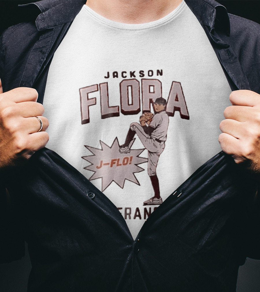 Jackson Flora J Flo Baseball Pitcher San Francisco Starburst T-Shirt