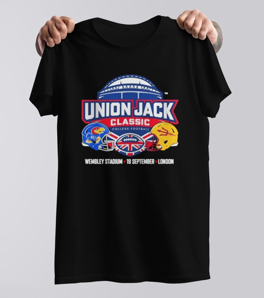Union Jack Classic College Football Kansas Vs Arizona State Wembleу Stadium London 19 September 2026 T-Shirt