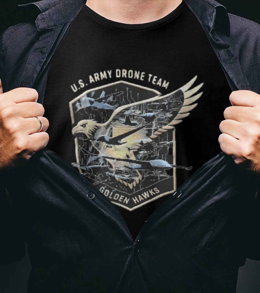 U.S. Army Drone Team Golden Hawks UAV Aircraft Eagle Circuit Board T-Shirt