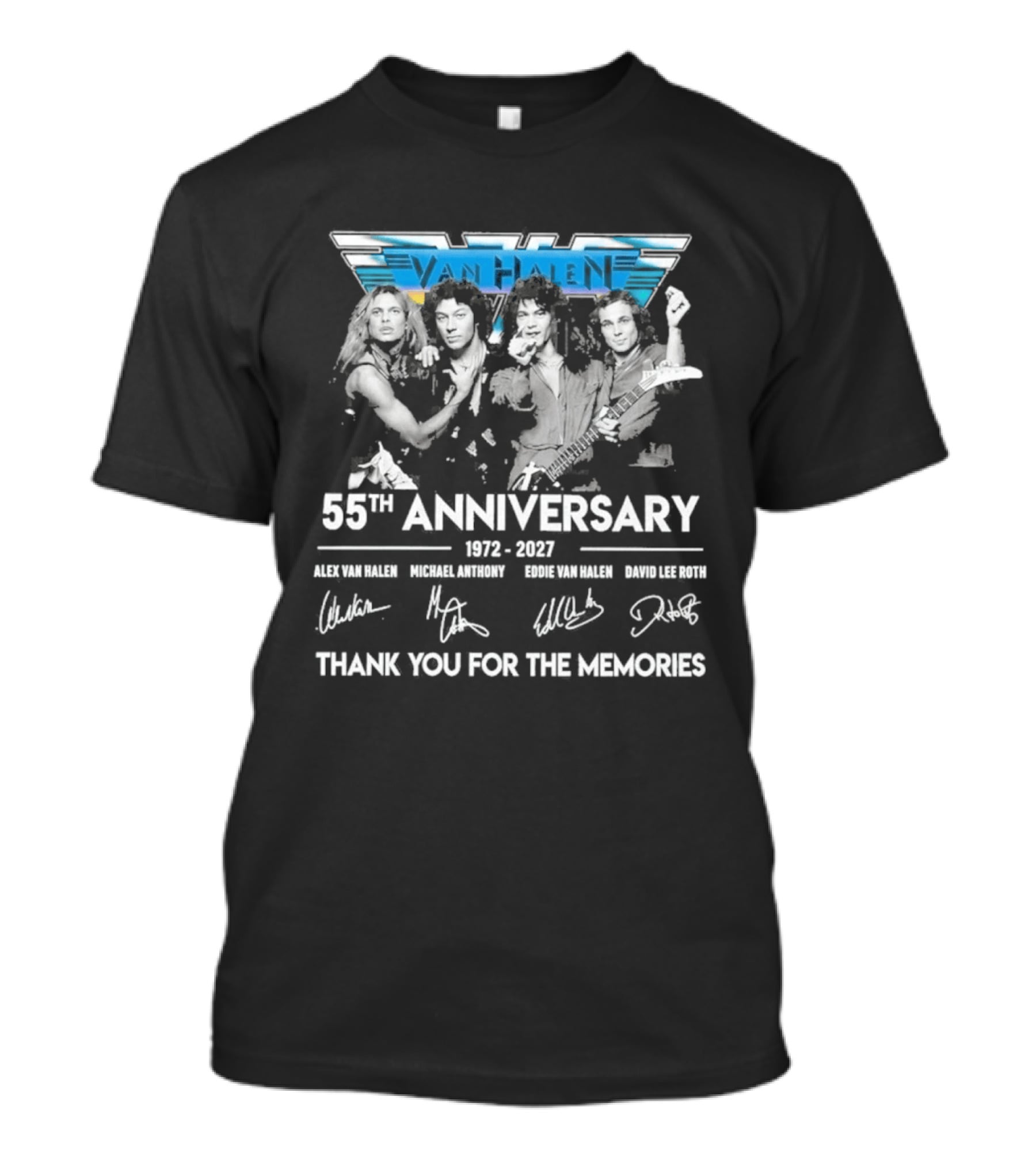 Van Halen 55th Anniversary 1972 2027 Thank You For The Memories Alex Eddie Michael David Signatures T-Shirt