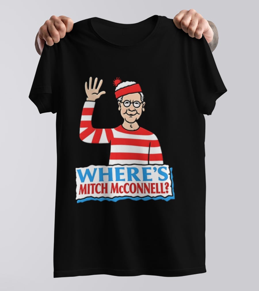Where's Mitch McConnell Red White Stripes Waving T-Shirt