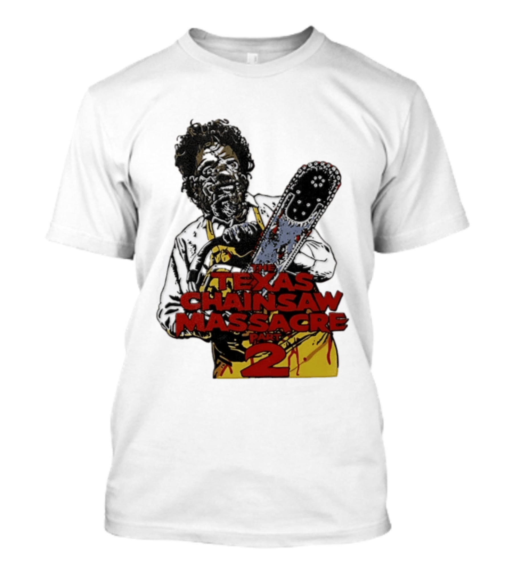 Texas Chainsaw Massacre Part 2 Leatherface Villain Bloody Chainsaw T-Shirt