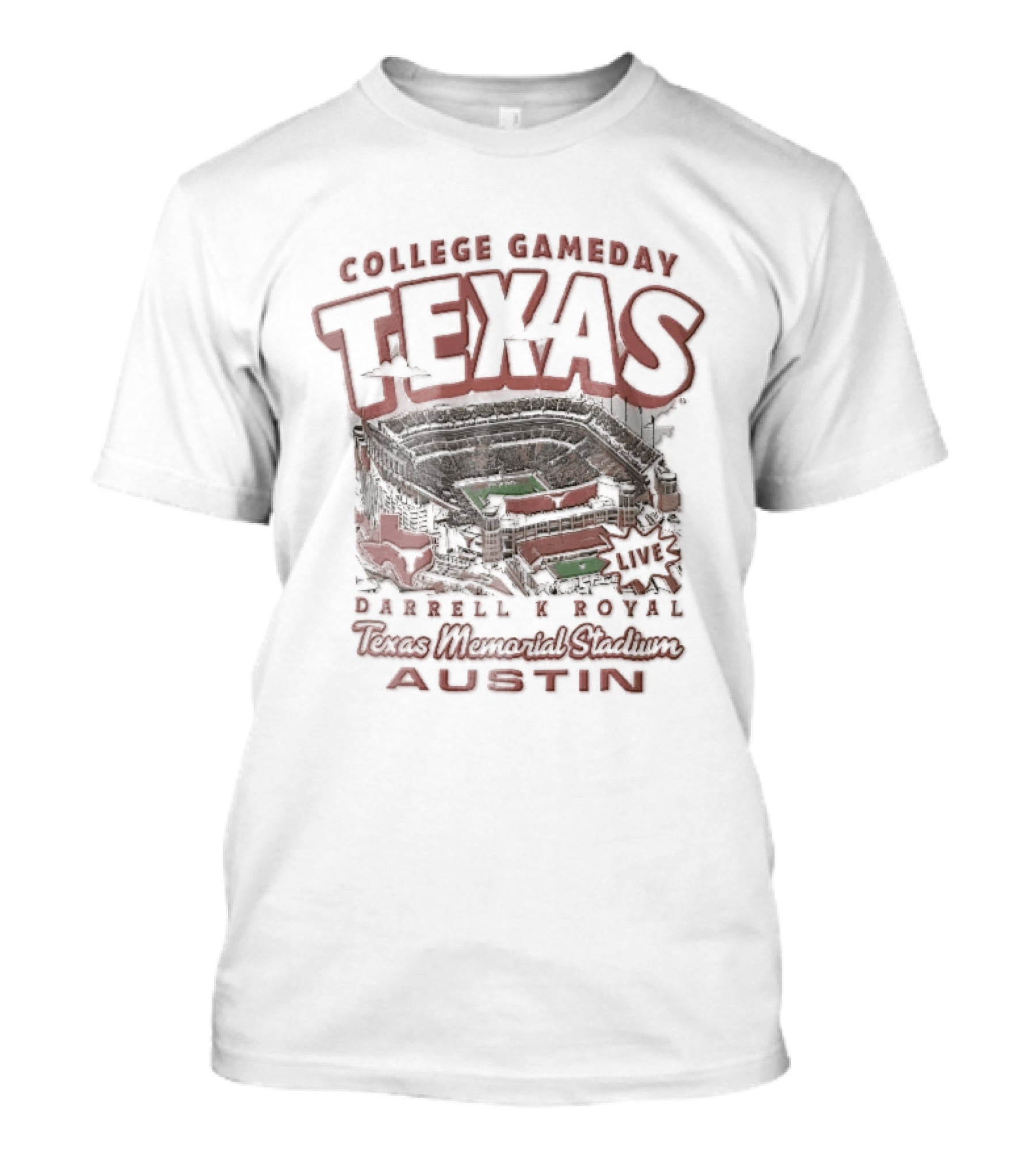 Texas College Gameday Darrell K Royal Memorial Stadium Austin T-Shirt