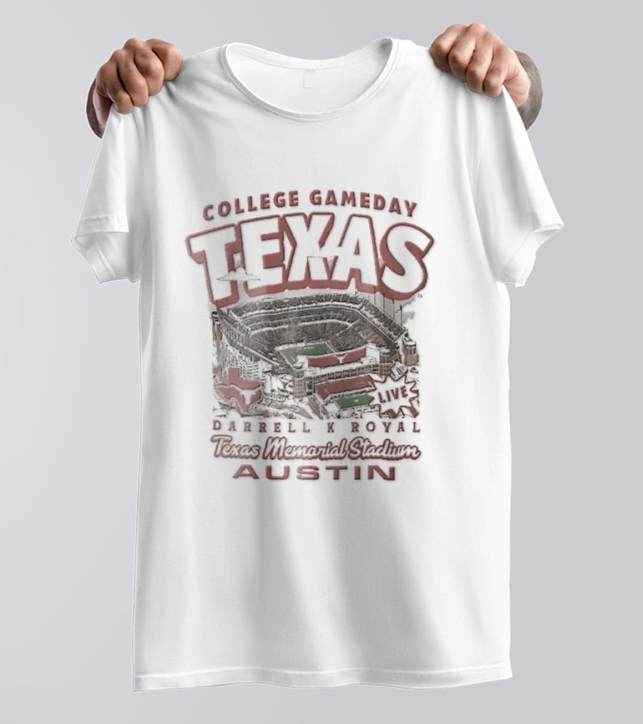 Texas College Gameday Darrell K Royal Memorial Stadium Austin T-Shirt