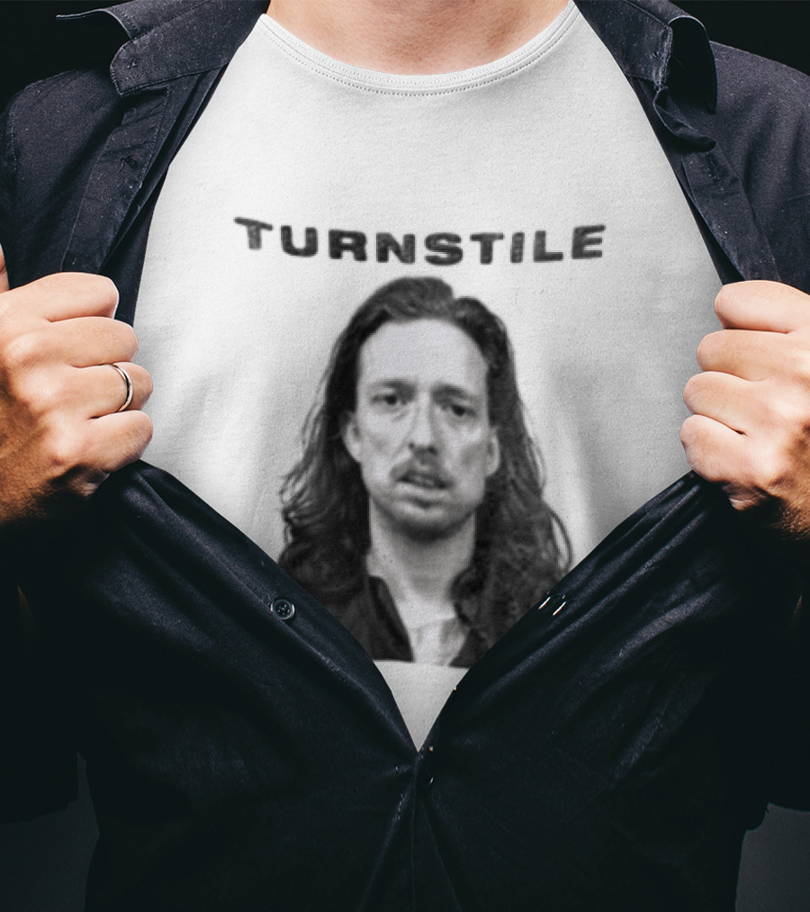 Turnstile Man Black And White T-Shirt