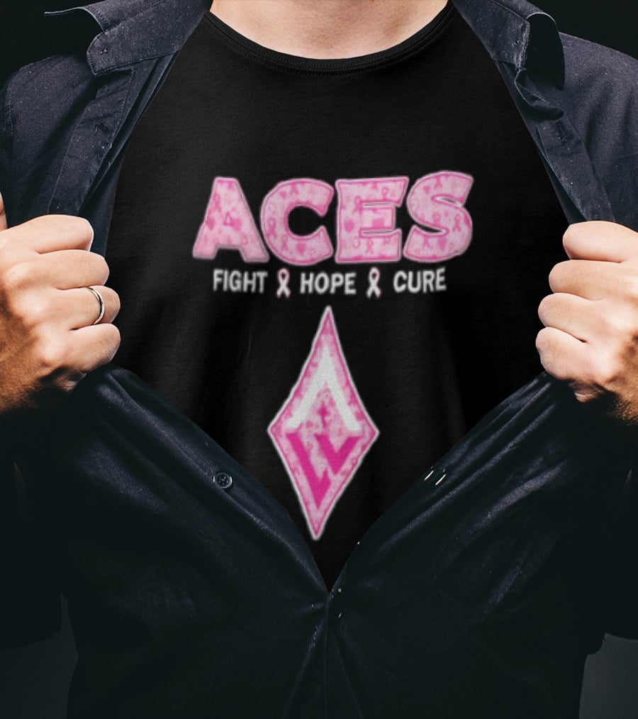 Aces Fight Hope Cure Pink Ribbon Las Vegas Aces T-Shirt