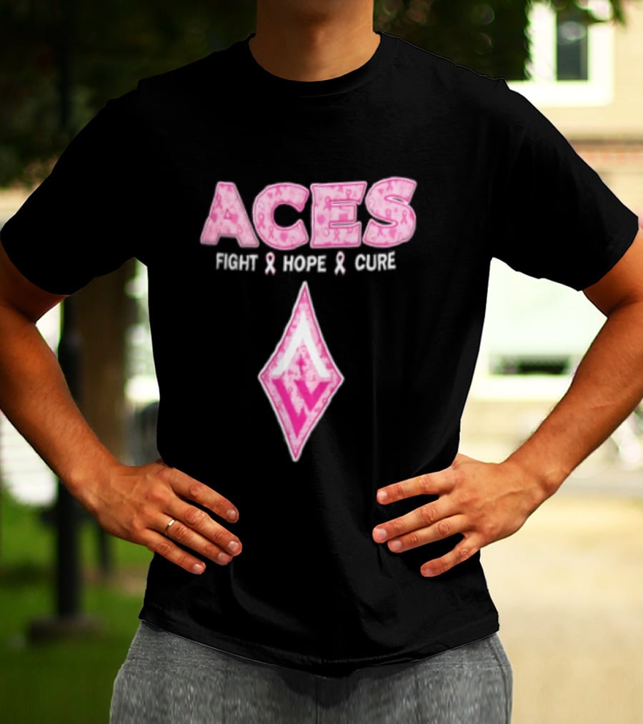 Aces Fight Hope Cure Pink Ribbon Las Vegas Aces T-Shirt