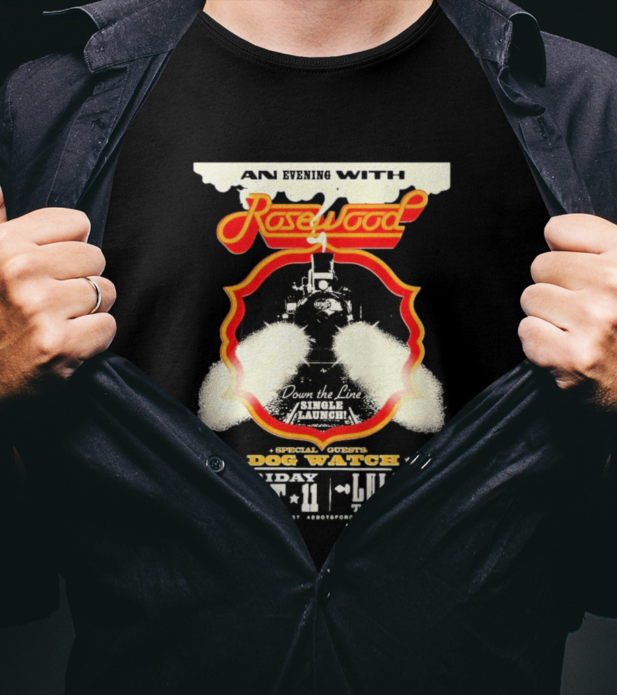 An Evening With Rosewood Down The Line Single Launch Sep 11 2026 Lulie Tavern Special Guest Dog T-Shirt