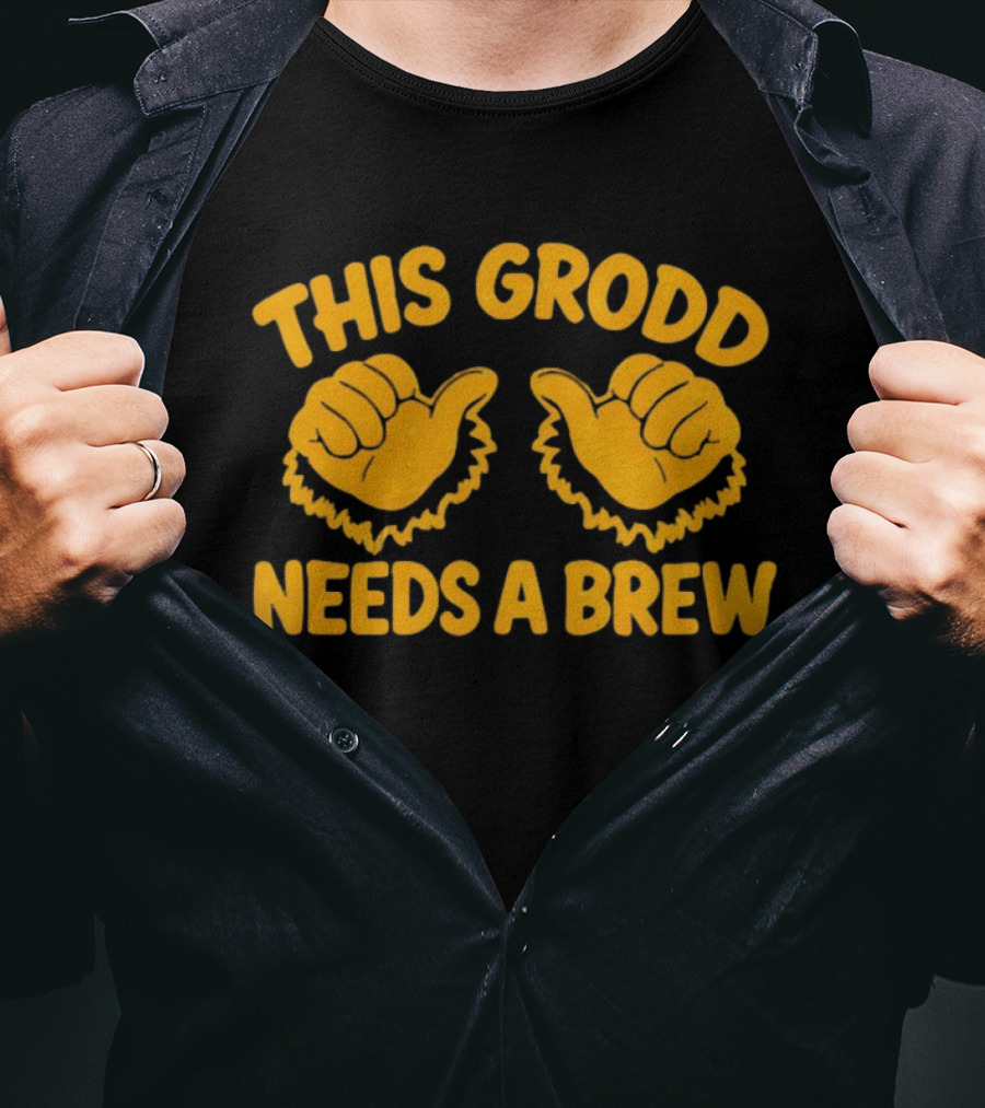 This Grodd Needs A Brew Funny Gorilla Grodd Thumbs Up T-Shirt