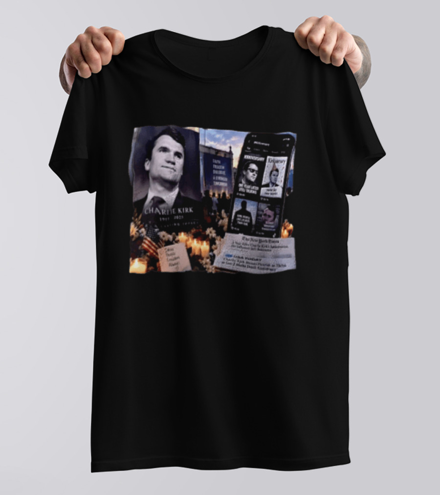 Charlie Kirk Meme Kirkiversary 1993 2025 Satire Freedom Division America T-Shirt