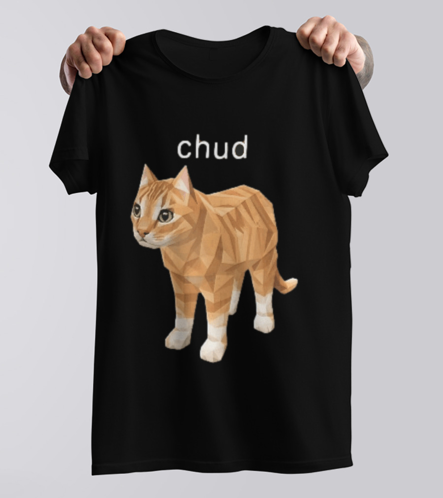Chud Low Poly Geometric Orange Tabby Cat T-Shirt