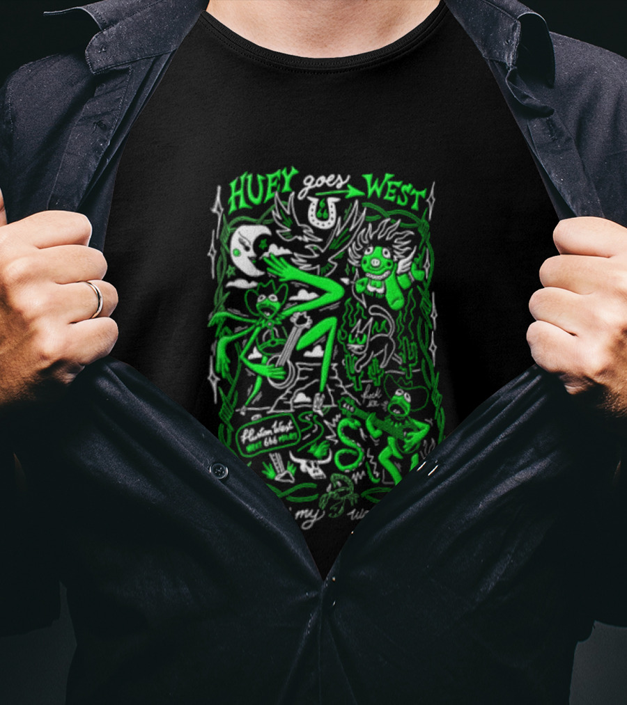 Huey Goes West Fluston West Next 666 Miles Bustin My Way To Hell T-Shirt