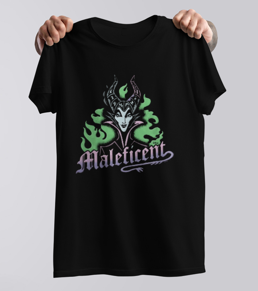 Disney Maleficent Horned Villain Green Flames T-Shirt