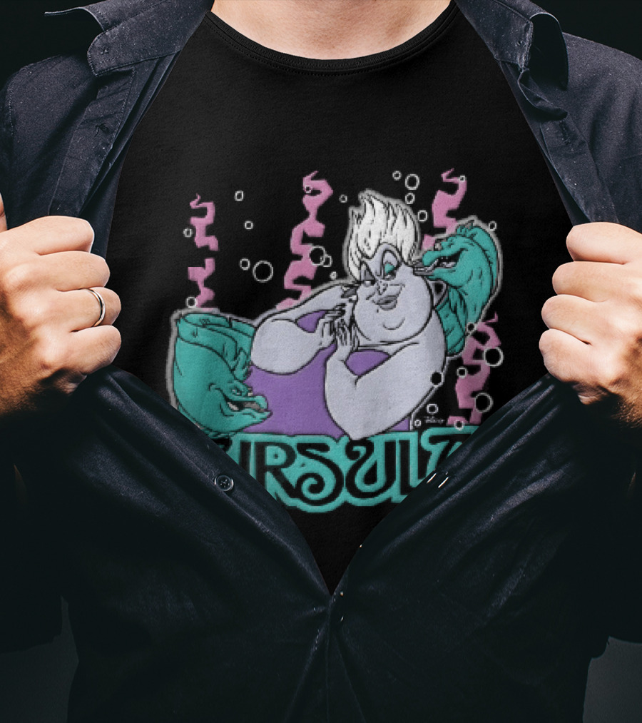 Disney Ursula Sea Witch Villain Eels Bubbles Seaweed T-Shirt