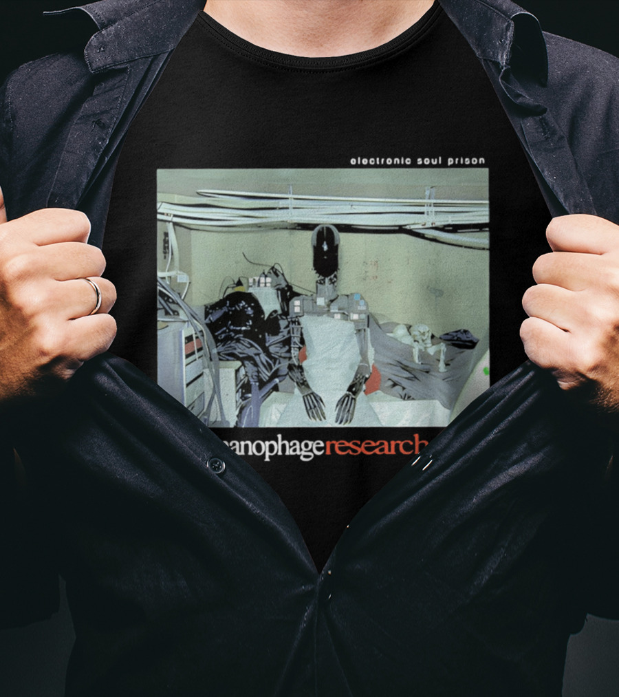 Electronic Soul Prison Nanophage Research Robot Skeleton Laboratory T-Shirt