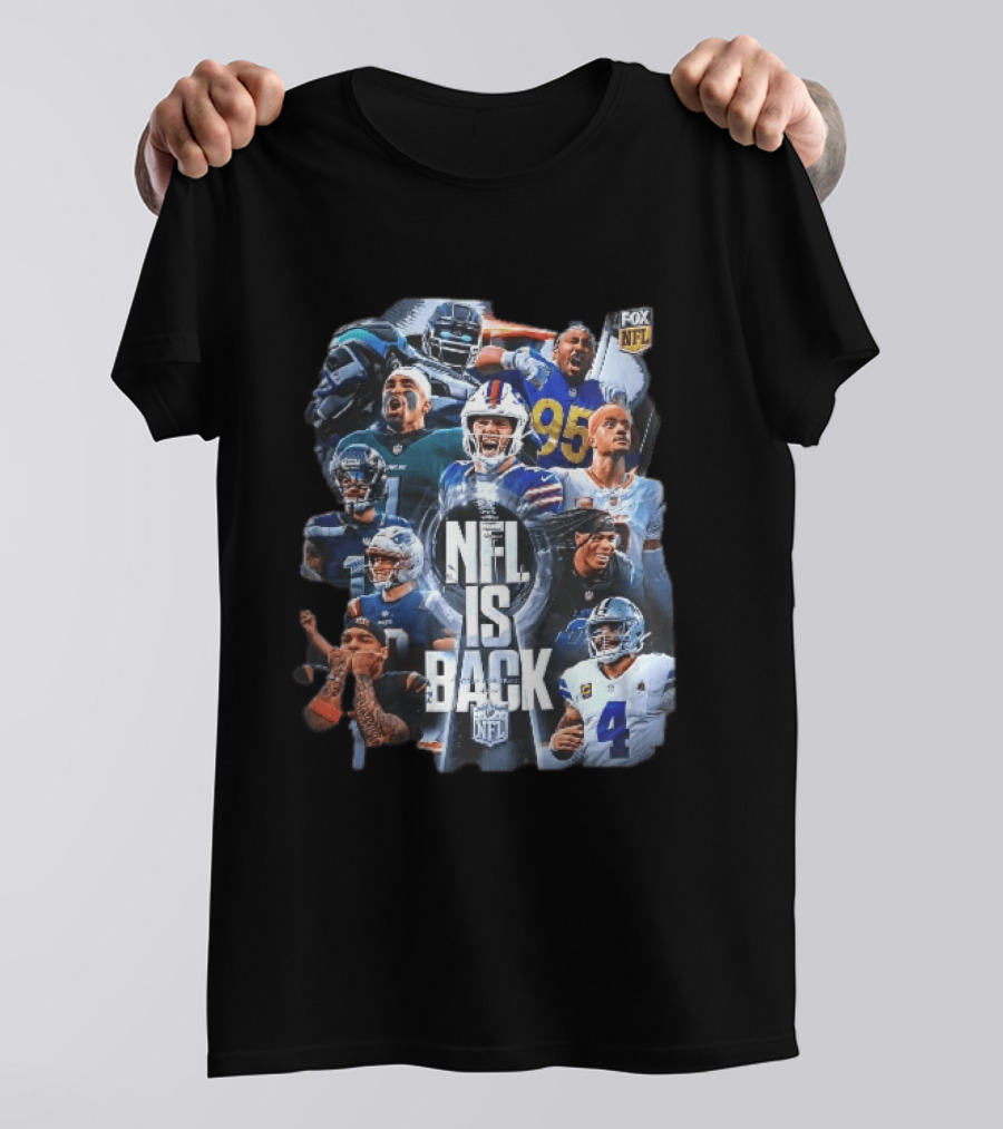 Fox NFL Is Back Vince Lombardi Trophy Football Player Collage T-Shirt