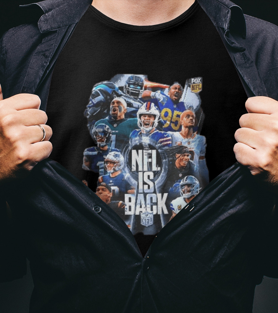 Fox NFL Is Back Vince Lombardi Trophy Football Player Collage T-Shirt