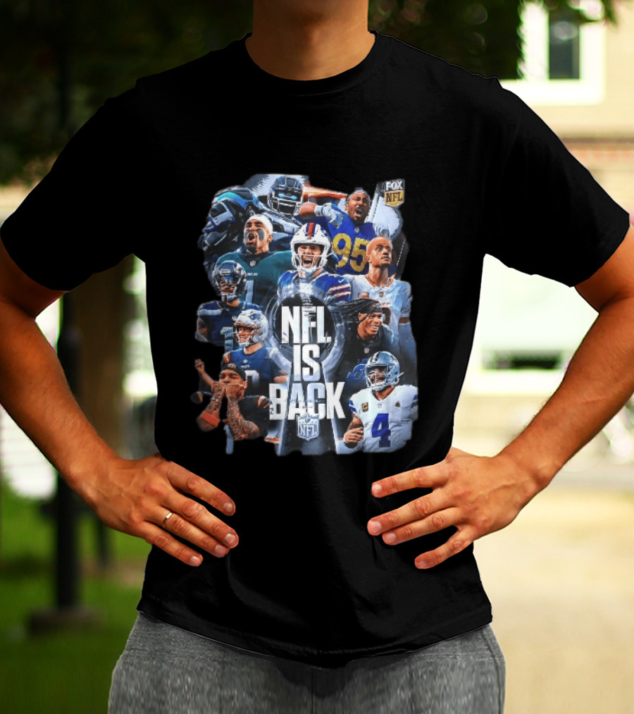 Fox NFL Is Back Vince Lombardi Trophy Football Player Collage T-Shirt