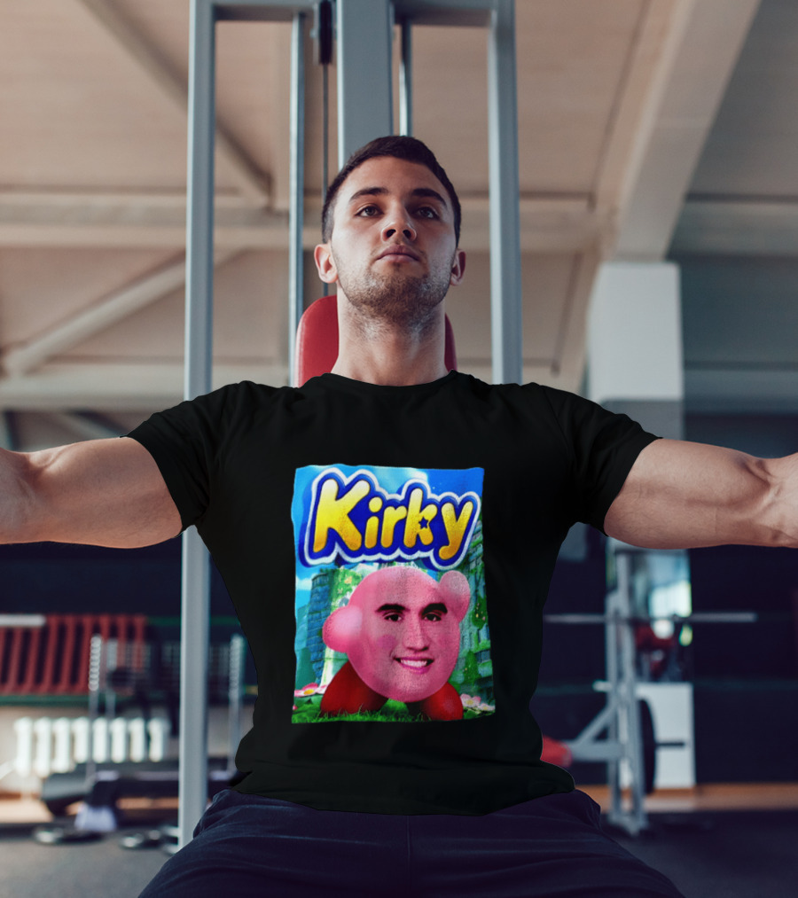 Kirky Kirby Nintendo Inspired Face Mashup Retro Gaming Nostalgia T-Shirt