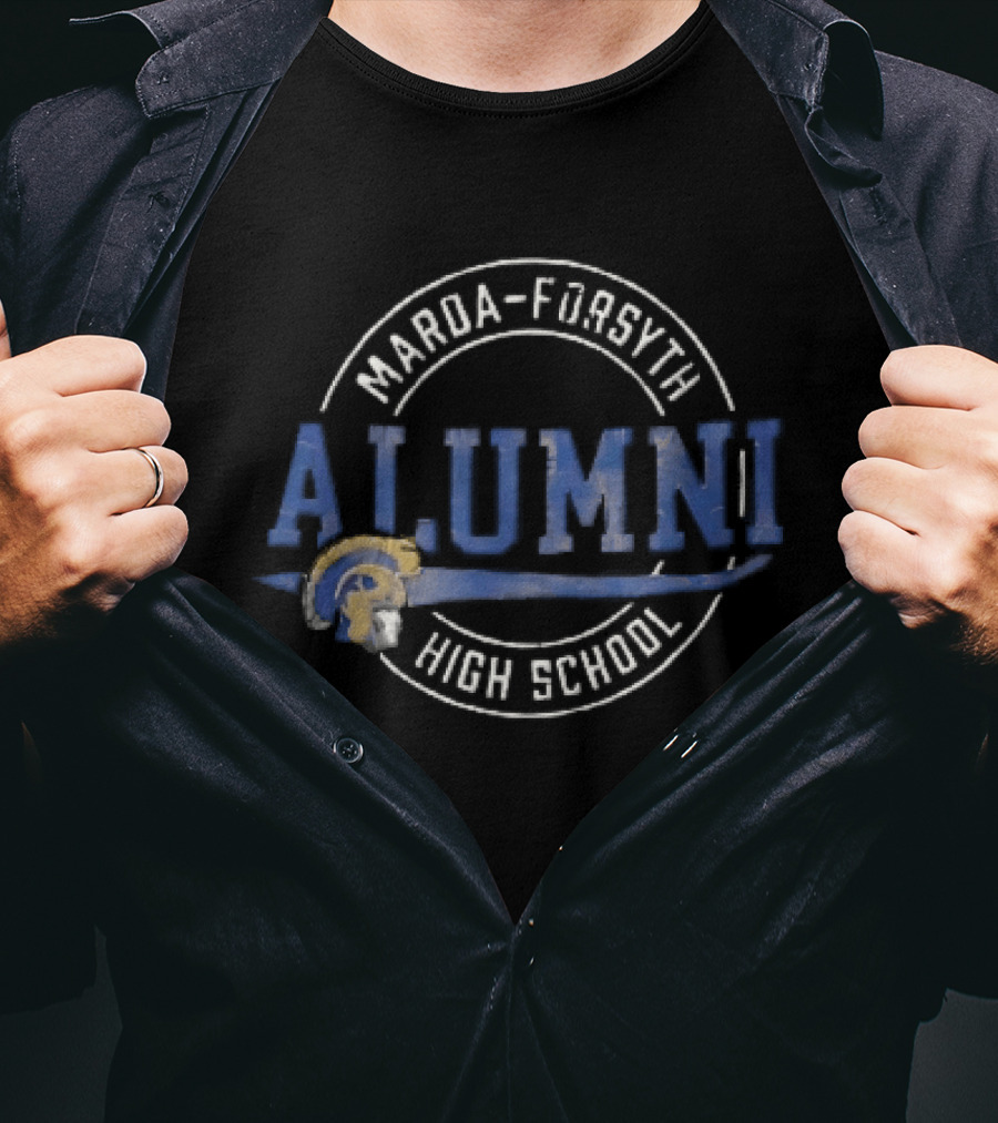 Maroa Forsyth High School Alumni Trojan Helmet Swoosh Frame T-Shirt
