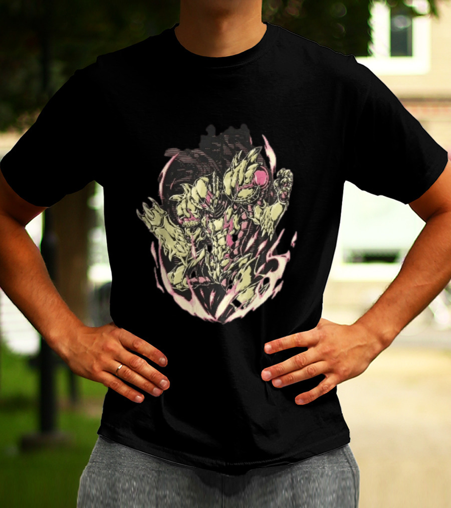 Metroid Samus Aran Suit Glowing Aura Halftone Powering Up T-Shirt