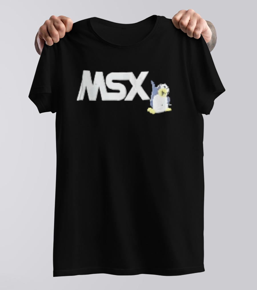 MSX Classic Pixel Penguin Video Game T-Shirt