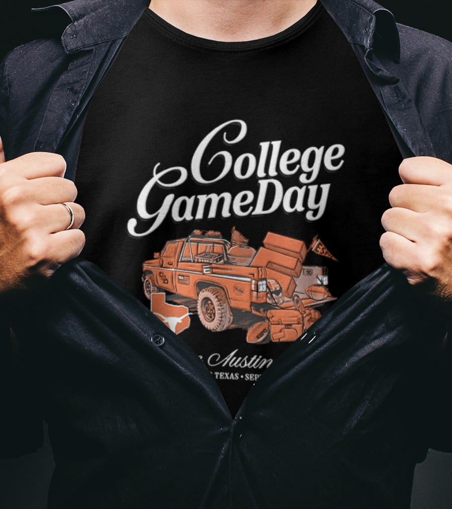 College GameDay Live In Austin Texas Ohio State Vs Texas September 12 2026 T-Shirt