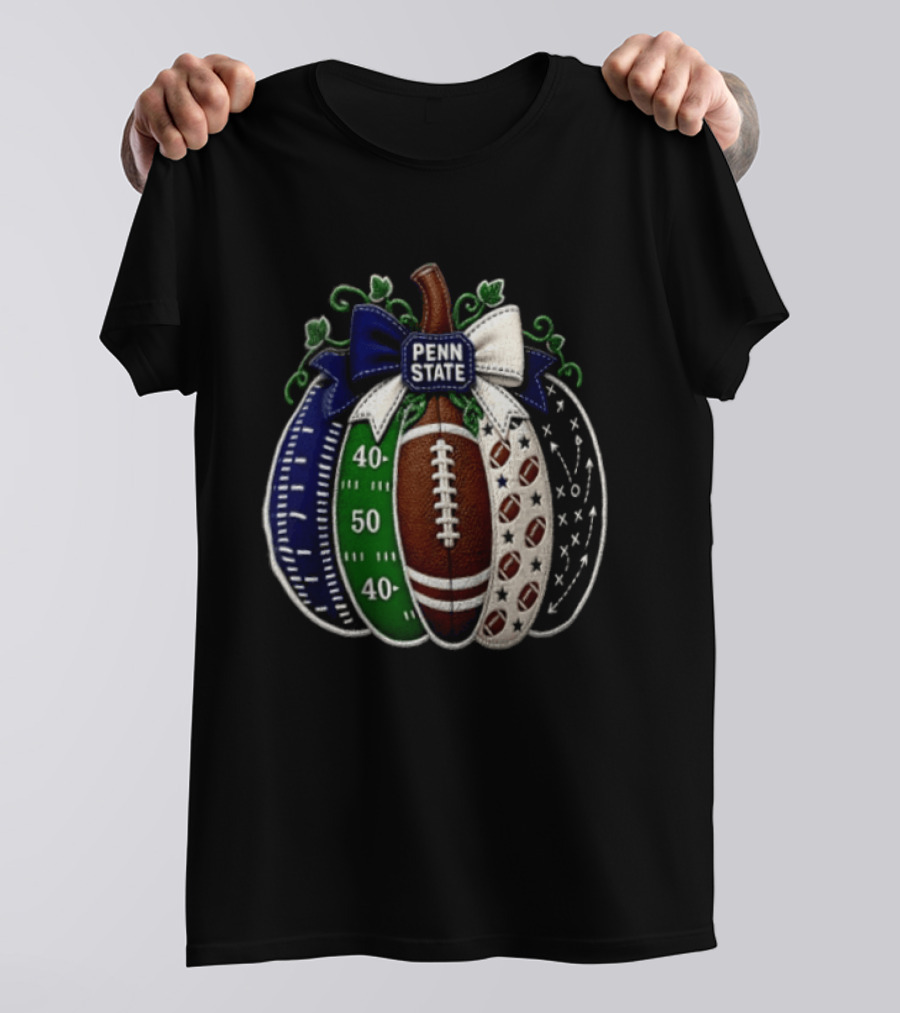 Penn State Football Pumpkin Fall Sports Season Football Decor T-Shirt