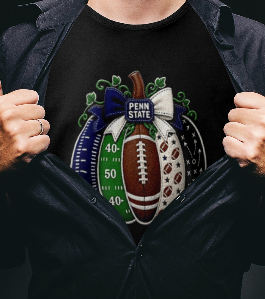 Penn State Football Pumpkin Fall Sports Season Football Decor T-Shirt