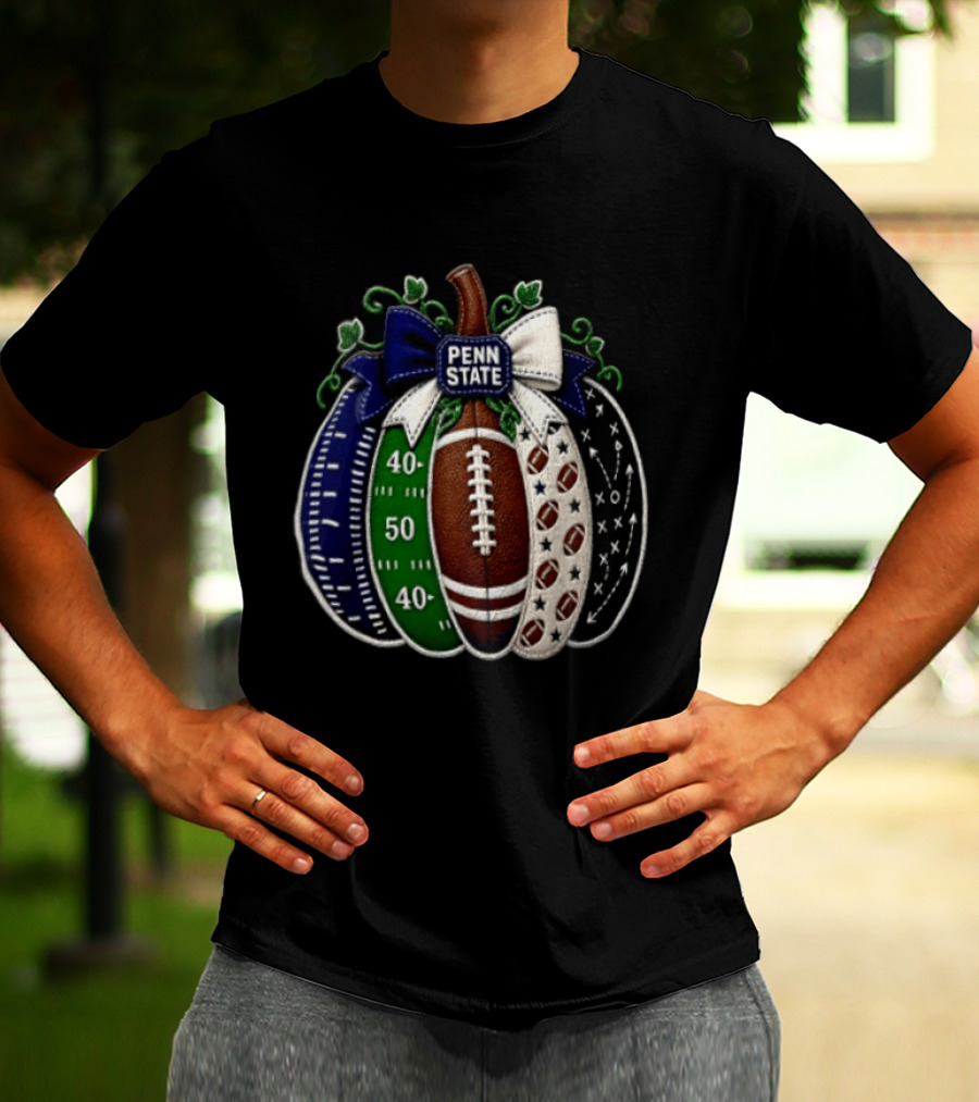 Penn State Football Pumpkin Fall Sports Season Football Decor T-Shirt