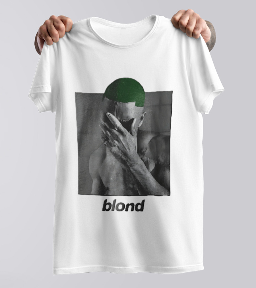 Blond Frank Ocean Green Hair Covering Face Halftone T-Shirt