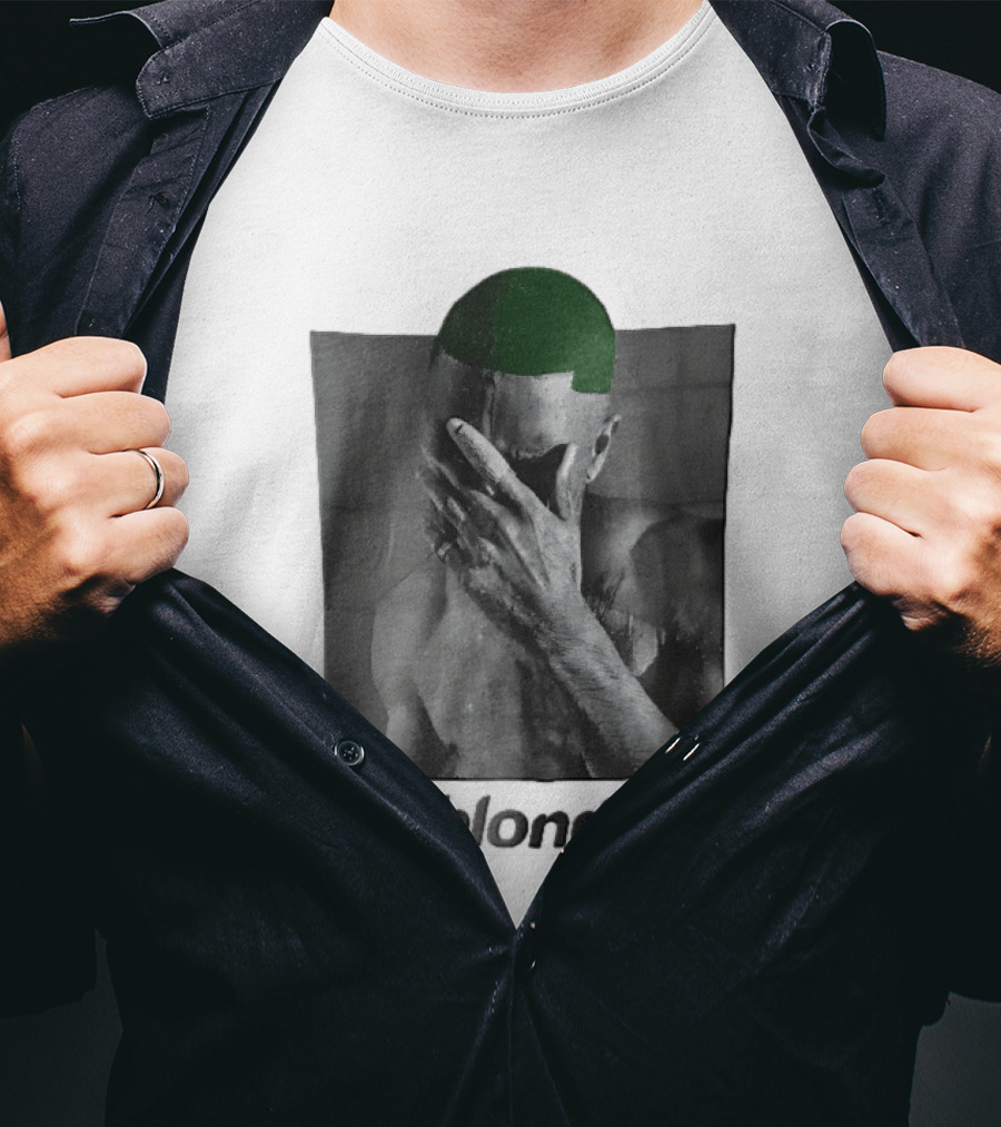 Blond Frank Ocean Green Hair Covering Face Halftone T-Shirt
