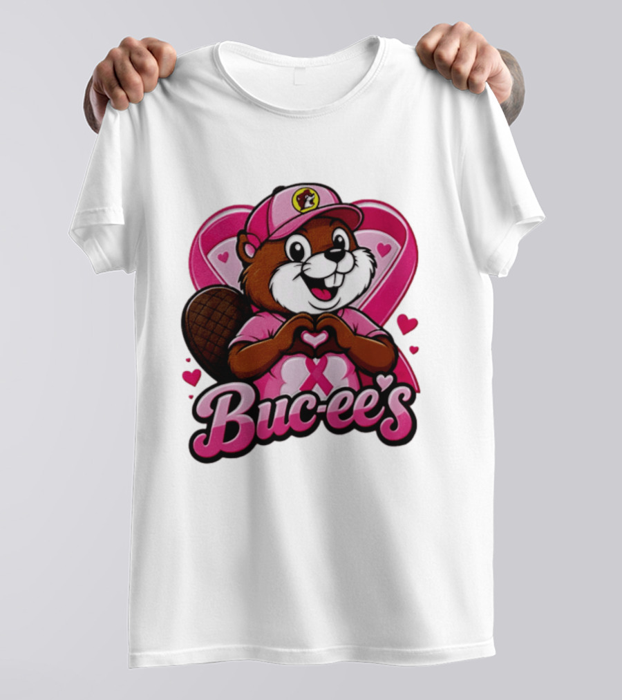 Buc Ee's Pink Ribbon Beaver Breast Cancer Awareness T-Shirt