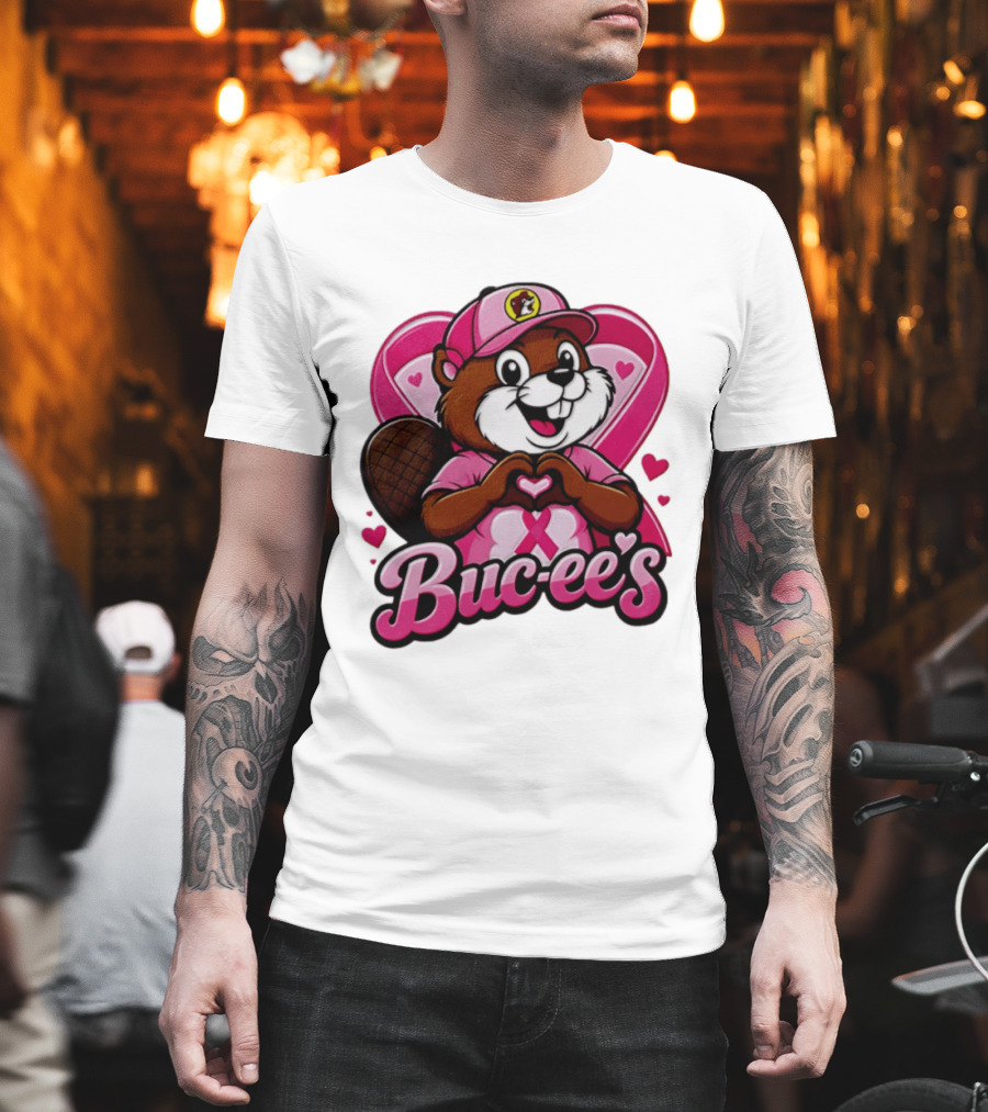 Buc Ee's Pink Ribbon Beaver Breast Cancer Awareness T-Shirt