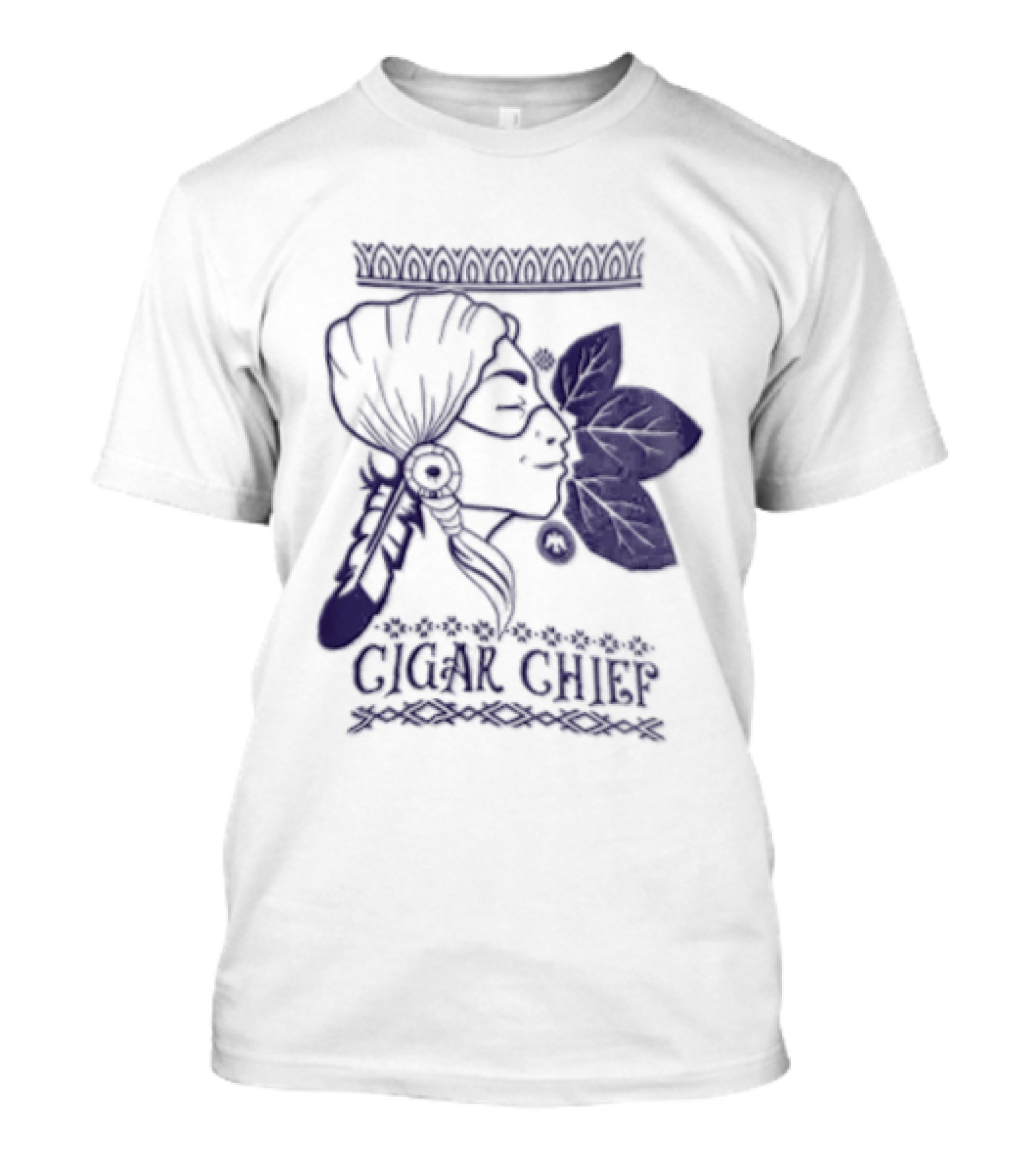 Cigar Chief Native American Smoking Profile T-Shirt