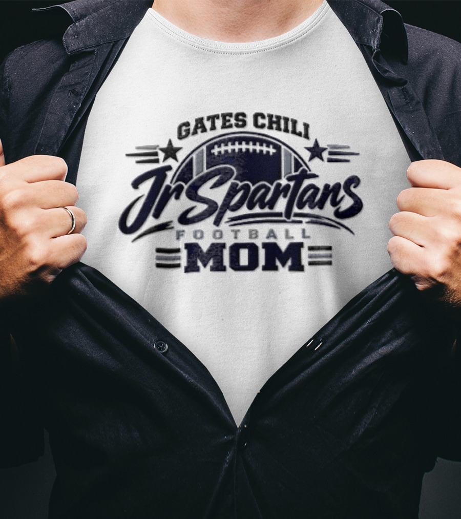 Gates Chili Jr Spartans Football Mom Starry Touchdown T-Shirt