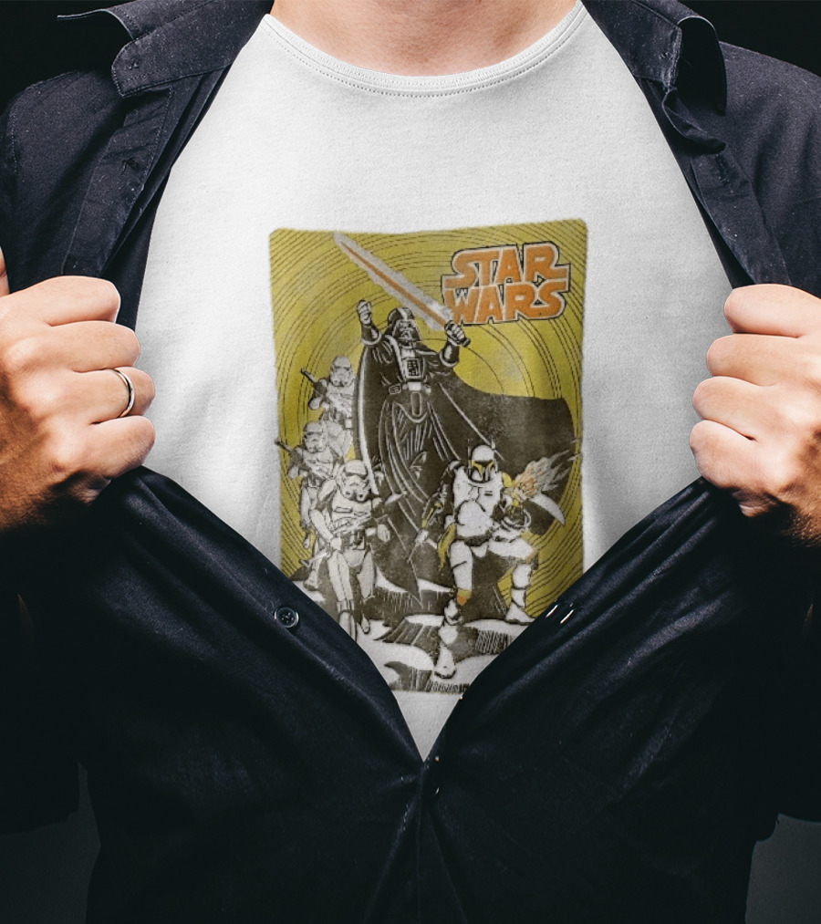 Star Wars Darth Vader Boba Fett Stormtroopers Comic Cover T-Shirt