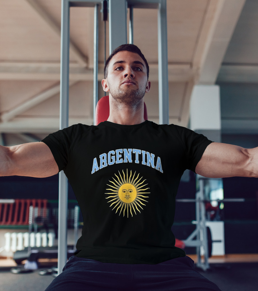 Argentina Sun Symbol Vintage Style Menswear T-Shirt