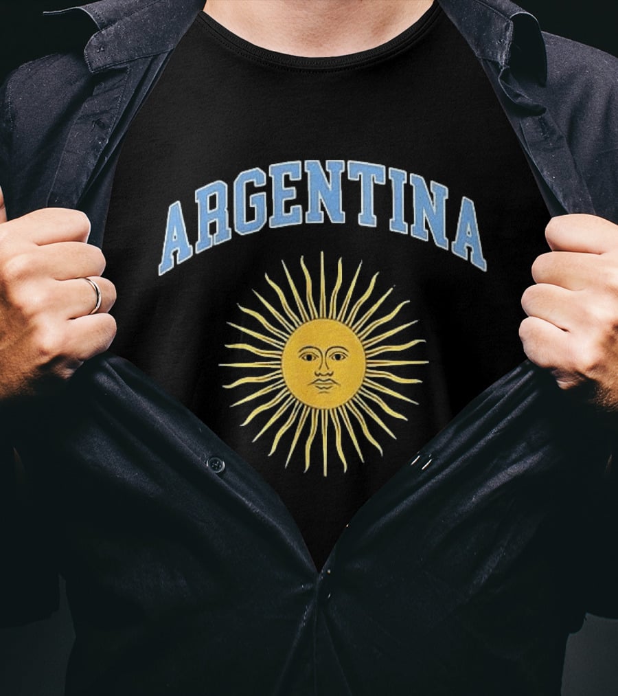 Argentina Sun Symbol Vintage Style Menswear T-Shirt