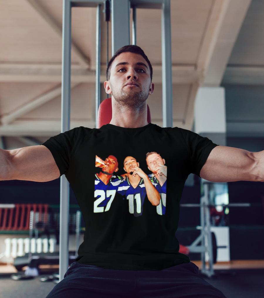 Avery Smith Jaxon Smith Njigba Sam Darnold Seattle Seahawks Smoking Image T-Shirt