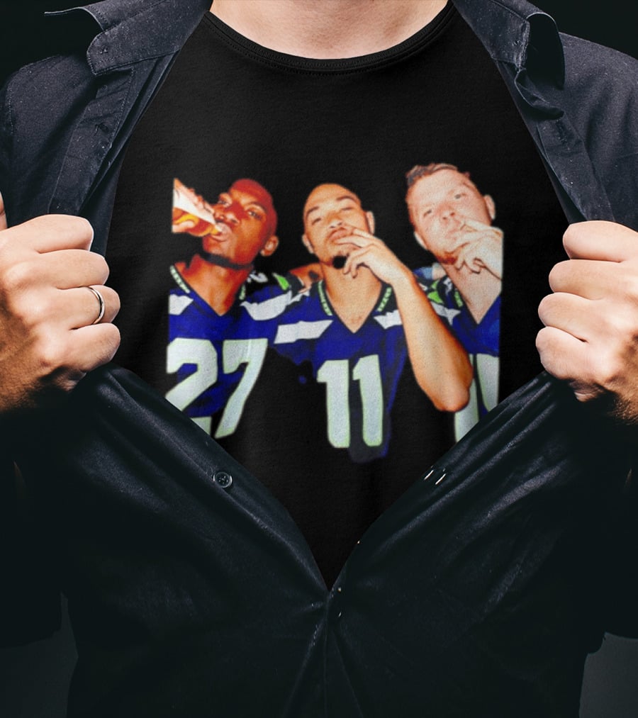 Avery Smith Jaxon Smith Njigba Sam Darnold Seattle Seahawks Smoking Image T-Shirt