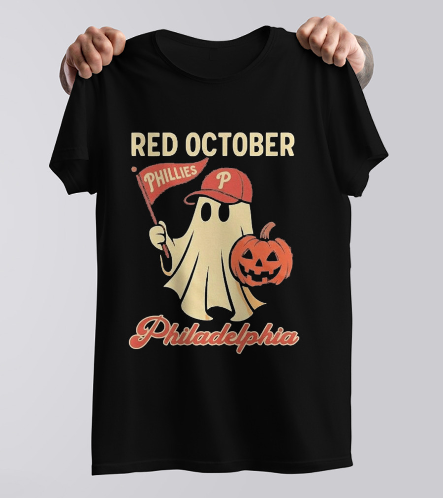 Red October Phillies Ghost Pumpkin Philadelphia T-Shirt