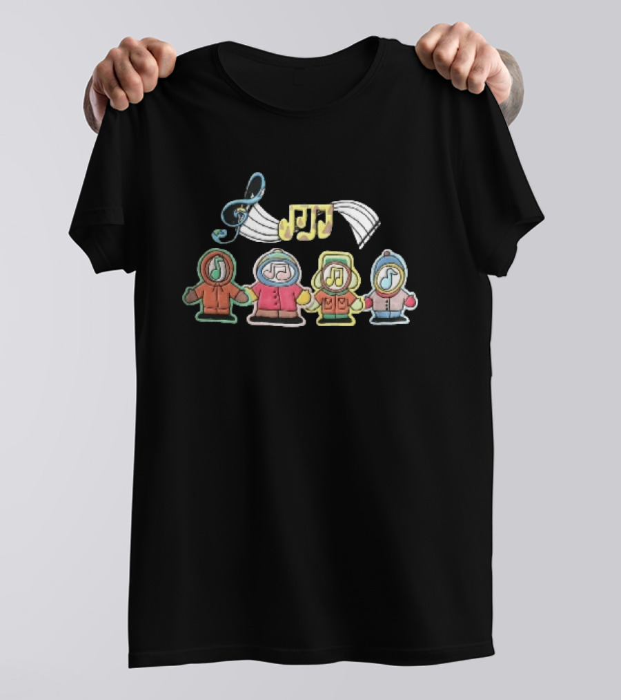 Cartoon Boys Treble Clef Musical Notes T-Shirt