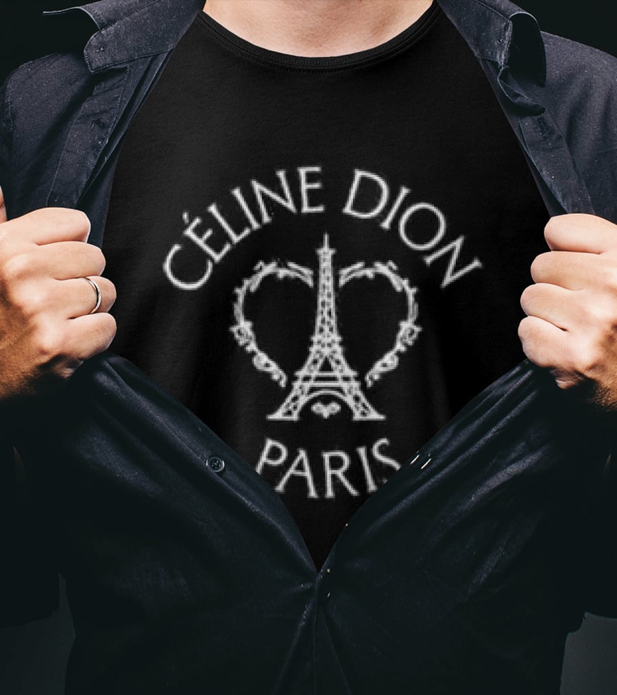 Celine Dion Paris Eiffel Tower Heart Symbol Cap T-Shirt