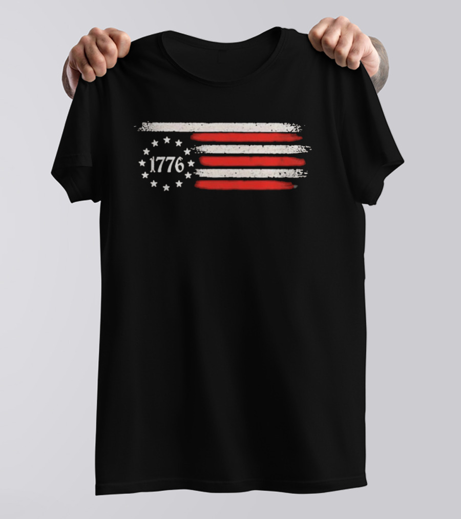 Imagine A Country So Great Even The People 1776 USA Flag Stars Stripes T-Shirt