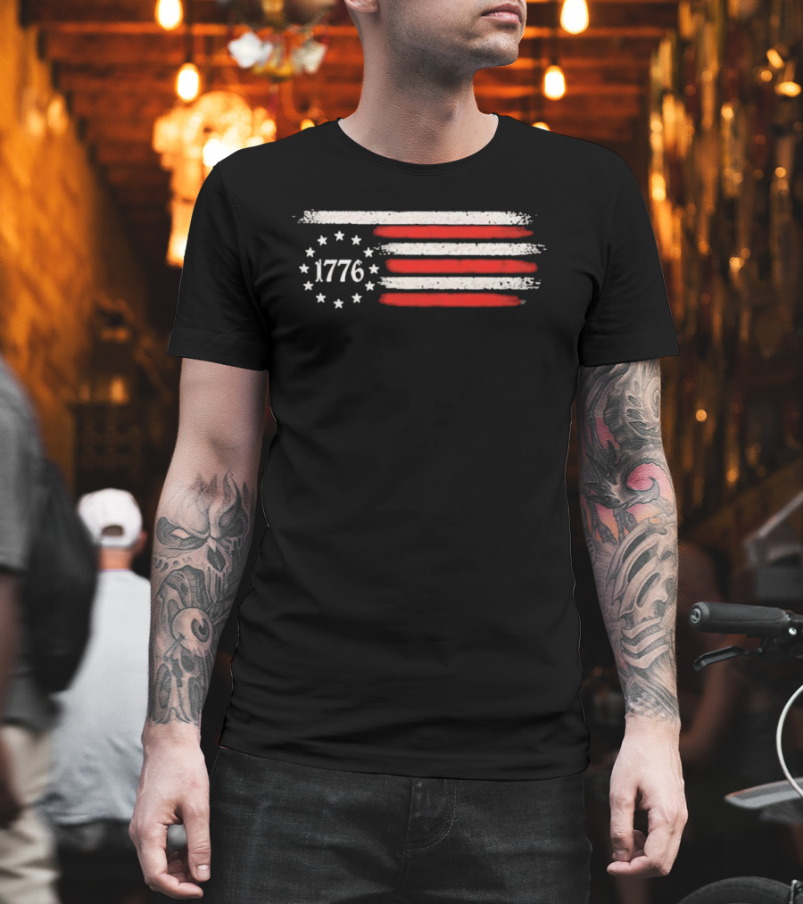 Imagine A Country So Great Even The People 1776 USA Flag Stars Stripes T-Shirt