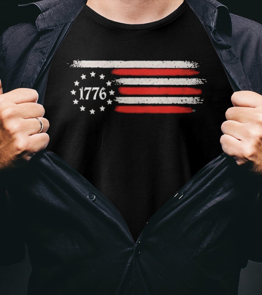 Imagine A Country So Great Even The People 1776 USA Flag Stars Stripes T-Shirt