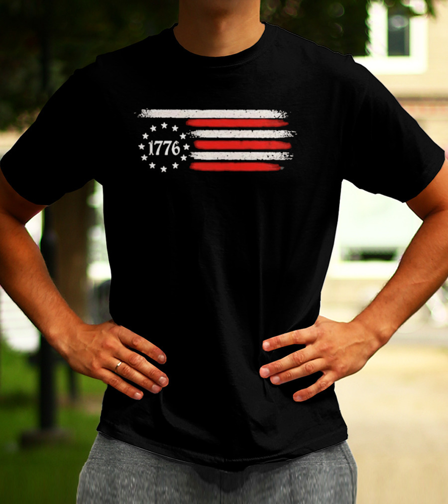 Imagine A Country So Great Even The People 1776 USA Flag Stars Stripes T-Shirt