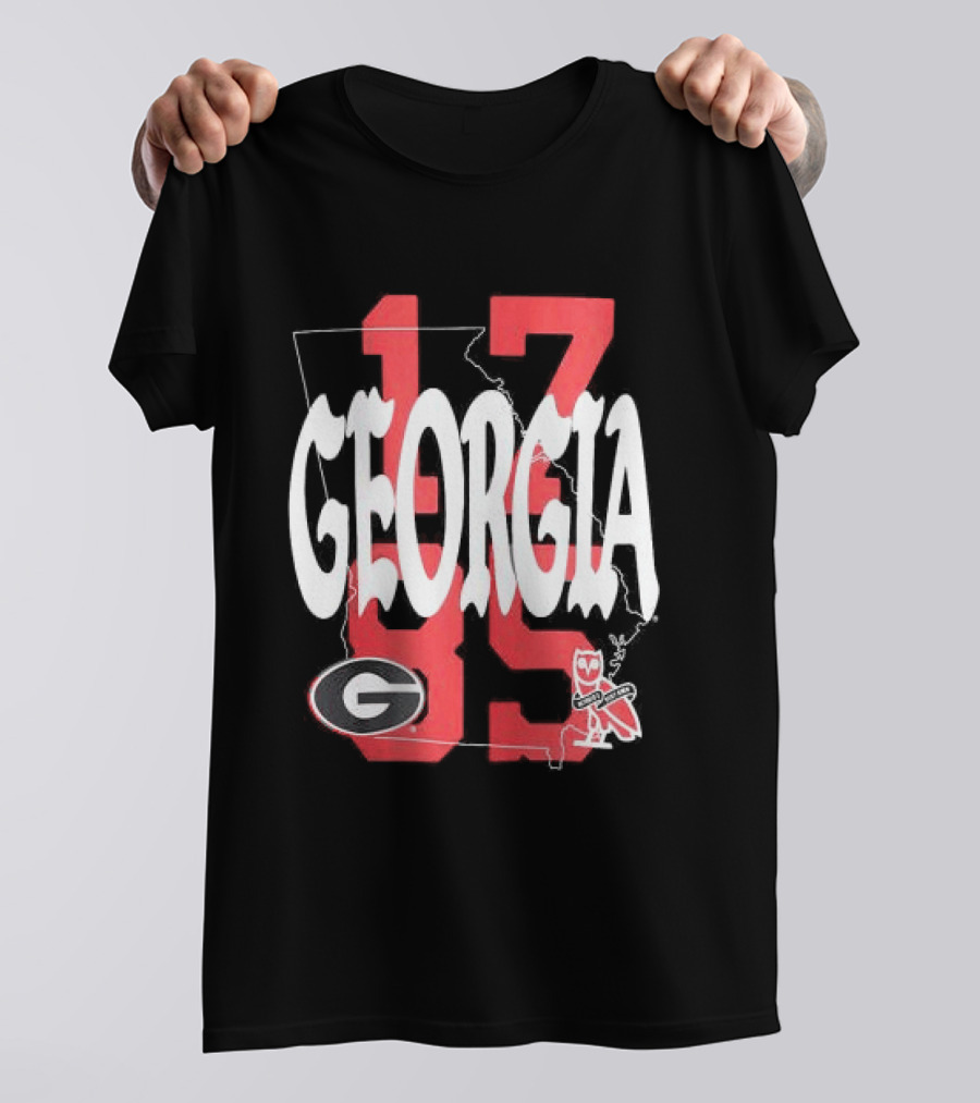 Georgia Bulldogs 13 Campus Store Ovo Black T-Shirt